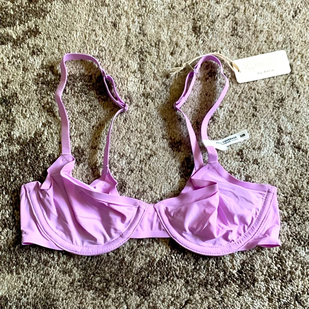 Aerie SMOOTHEZ Lavender Full Coverage Bra NWT 32B Soft Lilac - Picture 2 of 3
